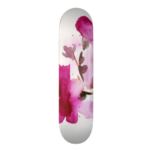 Abstrakt blom- vattenfärgmålningar 4 old school skateboard bräda 18 cm