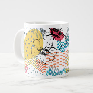 Abstrakt blomdesigned kaffemugg jumbo mugg