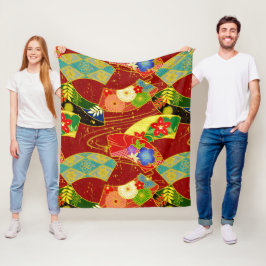 Abstrakt blomfilt fleecefilt