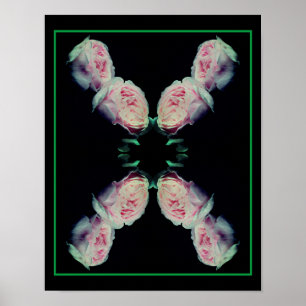 Abstrakt blomkonst med rosa rosor par poster