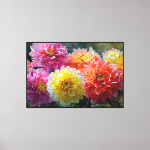 Abstrakt blomkonst med surrealistiska blommor canvastryck