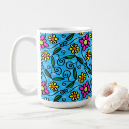 Abstrakt blomkrukka för kaffe kaffemugg