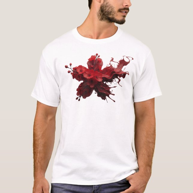 ABSTRAKT BLOMMA 35 Anpassad skjortdesign T Shirt (Framsida)