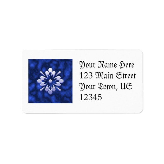 Abstrakt blomma adressetikett (Framsidan)