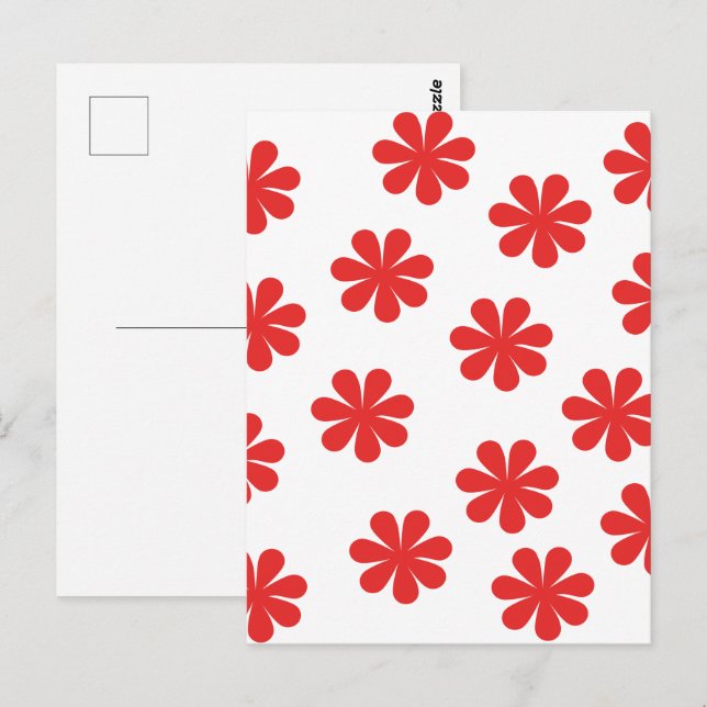 Abstrakt blomma mönster vykort (Fram/baksida)