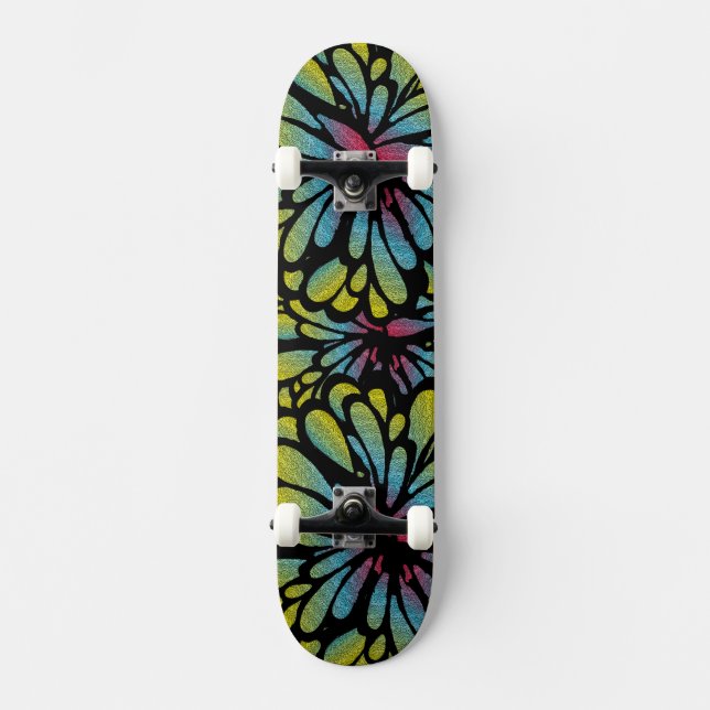 Abstrakt blomma skateboard bräda 20,5 cm (Framsida)