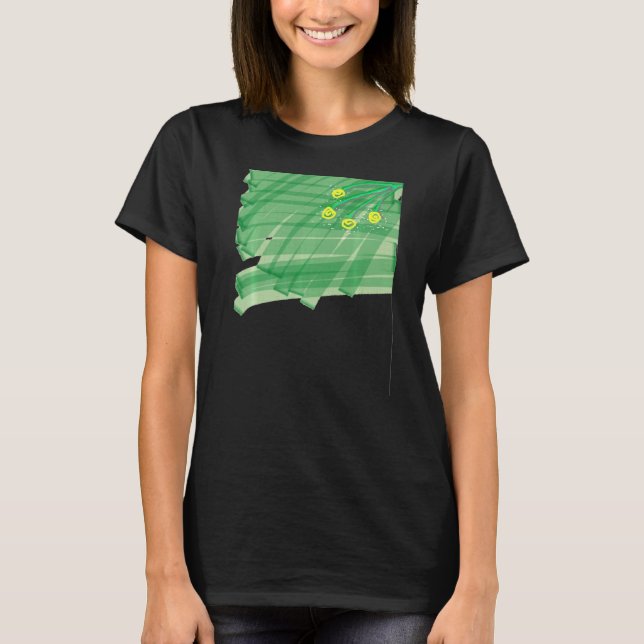Abstrakt blomma t shirt (Framsida)