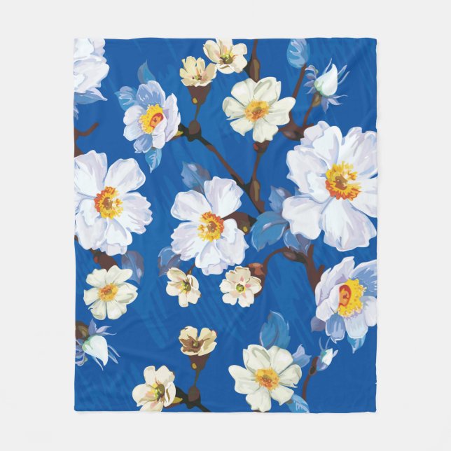 Abstrakt blommar sömlös bakgrund i mönster. Elega Fleecefilt (Framsidan)