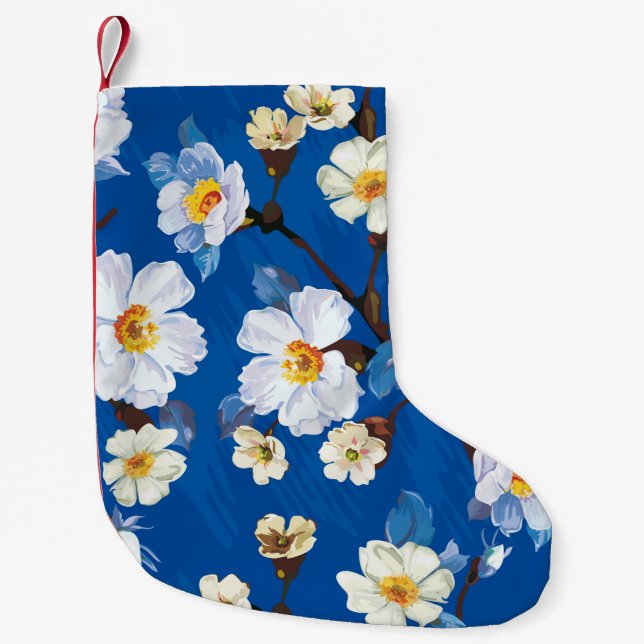 Abstrakt blommar sömlös bakgrund i mönster. Elega Liten Julstrumpa (Framsidan)