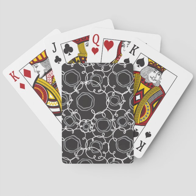 Abstrakt blommatris (kol) finkonst casinokort (Baksidan)