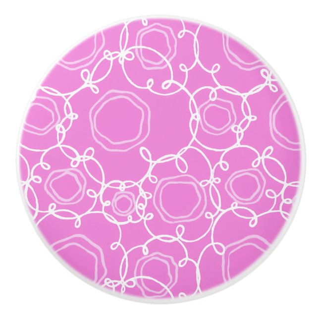 Abstrakt blommatris (mjuk rosa) finkonst knopp (Framsidan)