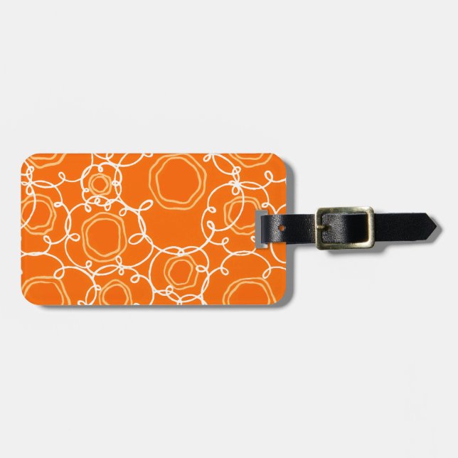 Abstrakt blommatris (Orange) finkonst Bagagebricka (Horisontell Framsida)