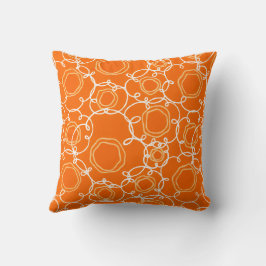 Abstrakt blommatris (Orange) finkonst Kudde
