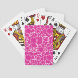 Abstrakt blommatris (varm rosa) finkonst casinokort