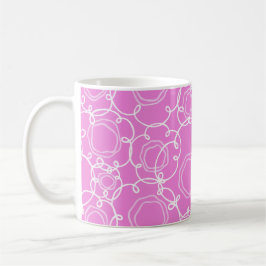 Abstrakt blommatrix (mjuk rosa) finkonst kaffemugg