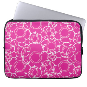 Abstrakt blommatrix (varmrosa) finkonst laptop fodral