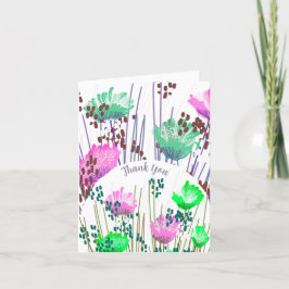 Abstrakt Blommig Botanisk Tacksamhetskort Tack Kort