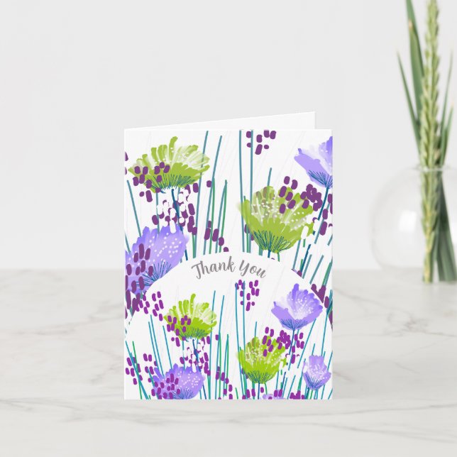 Abstrakt Blommig Botanisk Tacksamhetskort Tack Kort (Framsida)