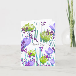 Abstrakt Blommig Botanisk Tacksamhetskort Tack Kort