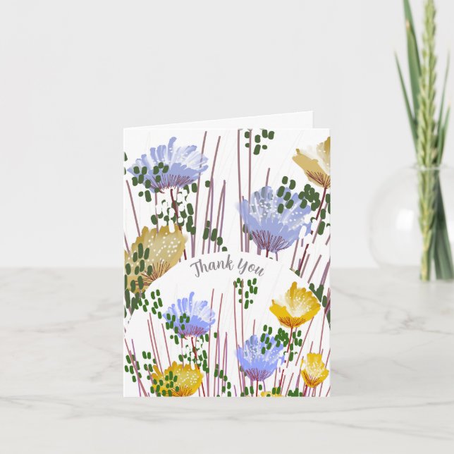 Abstrakt Blommig Botanisk Tacksamhetskort Tack Kort (Framsida)