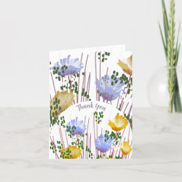 Abstrakt Blommig Botanisk Tacksamhetskort Tack Kort