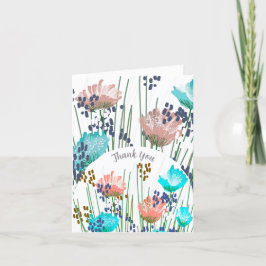 Abstrakt Blommig Botanisk Tacksamhetskort Tack Kort