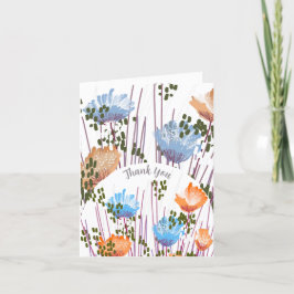 Abstrakt Blommig Botanisk Tacksamhetskort Tack Kort