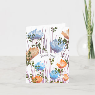 Abstrakt Blommig Botanisk Tacksamhetskort Tack Kort