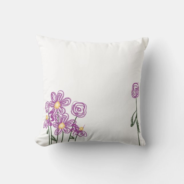 Abstrakt Blommig Kudde (Framsida)