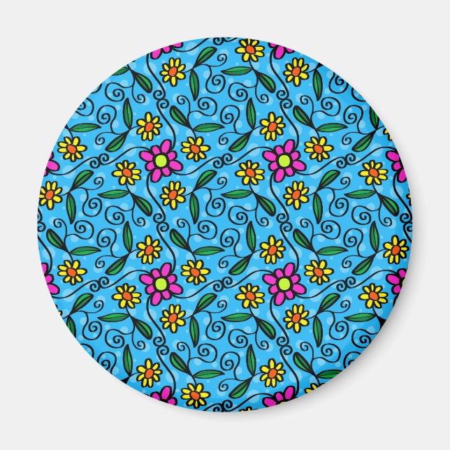 Abstrakt Blommig Magnet (Framsidan)
