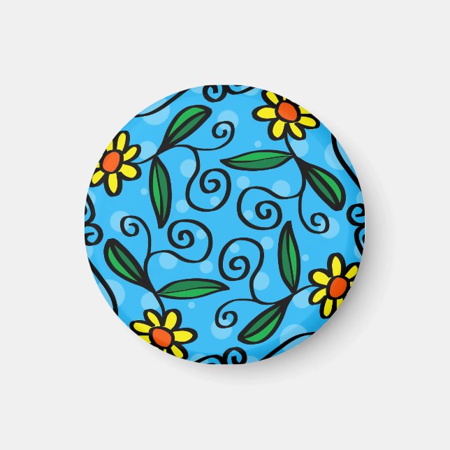 Abstrakt Blommig Magnet (Framsidan)