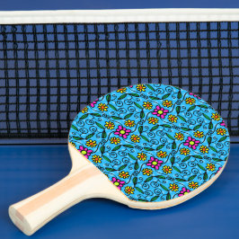 Abstrakt blommig pingisracket