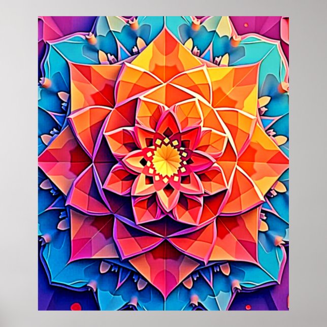 Abstrakt Blommig Prism Energi Print Konst Poster (Framsidan)