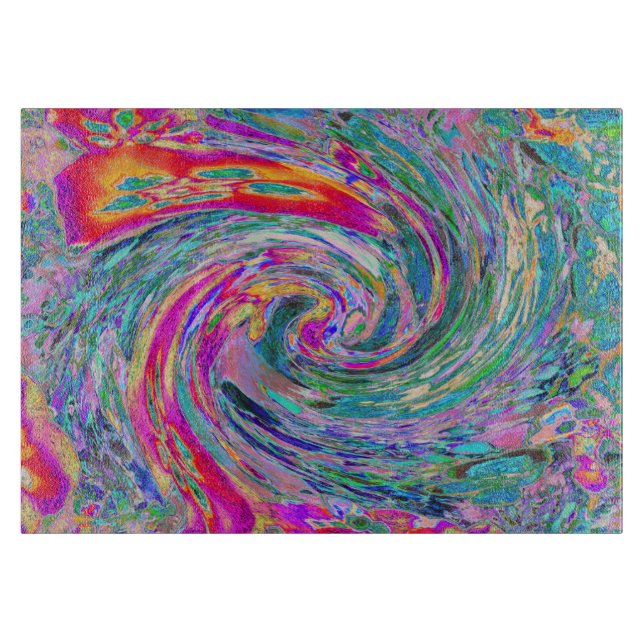 Abstrakt Blommig Psykedelisk Regnbågsfärgade Vågor (Framsidan)
