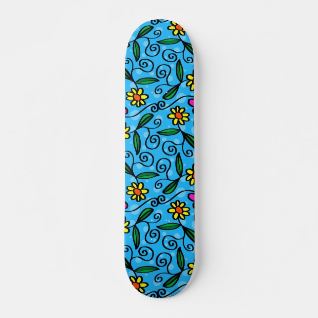 Abstrakt Blommig Skateboard (Framsida)