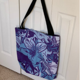 Abstrakt Blommigt Art Livsmedel Shopping Beach Tygkasse