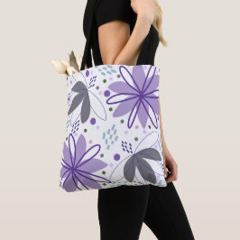 Abstrakt Blommigt Art Livsmedel Shopping Tote Bag Tygkasse