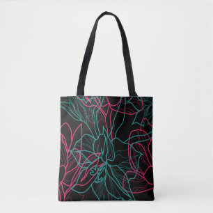 Abstrakt Blommigt Art Mönster Design Tygkasse