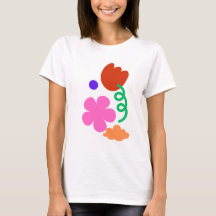 Abstrakt Blommigt Art T-Shirt - Vibrant Aesthetic
