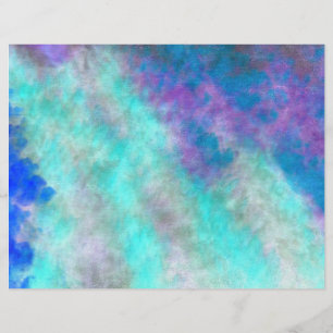Abstrakt Blommigt Art Teal Blue Lila Decoupage