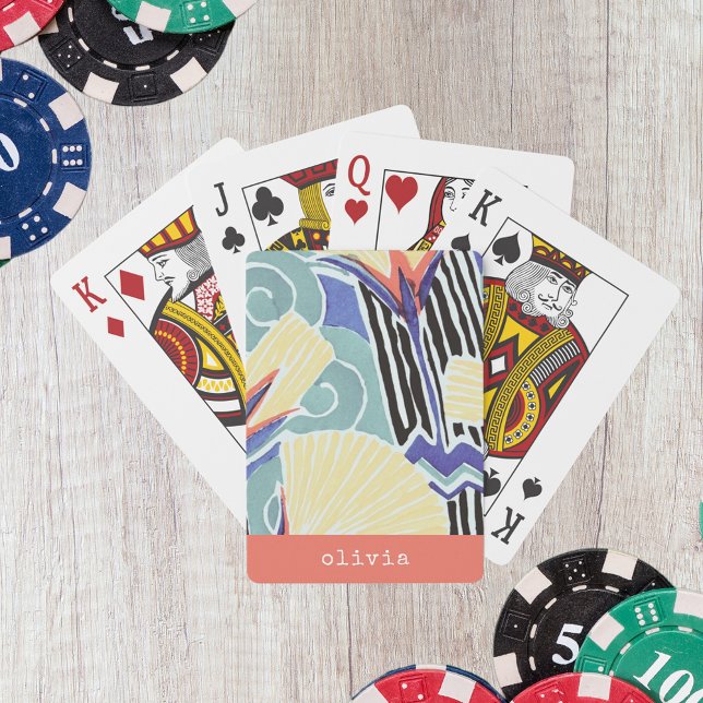 Abstrakt Blommigt av E.A. Séguy Personlig Namn Casinokort (Skapare uppladdad)