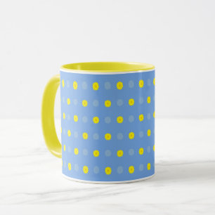 Abstrakt Blommigt av Gult Gerberas på Baby blue Mugg