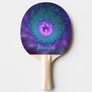 Abstrakt Blommigt Beauty Colorful Flower Own Namn Pingisracket