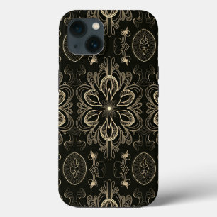 Abstrakt Blommigt Black och Guld