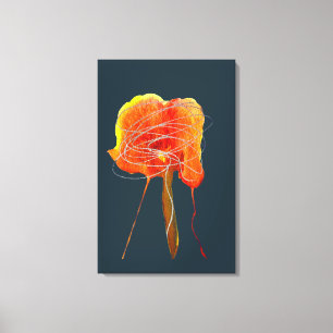 Abstrakt blommigt blommar modern canvastryck