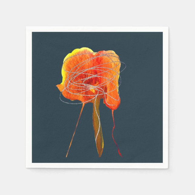 Abstrakt blommigt blommar modern  pappersservett (Framsidan)