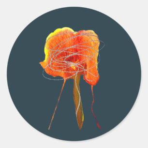 Abstrakt blommigt blommar modern  runt klistermärke