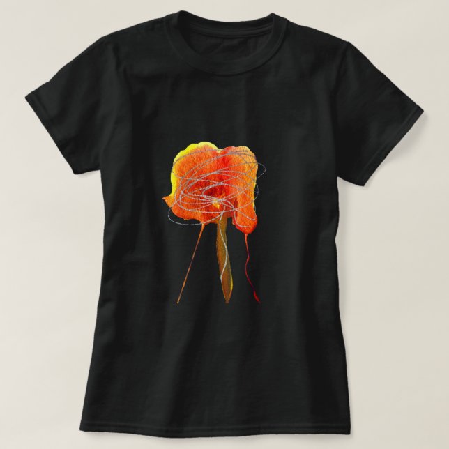 Abstrakt blommigt blommar modern  t shirt (Design framsida)