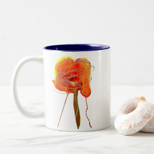 Abstrakt blommigt blommar modern Två-Tonad mugg