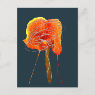 Abstrakt blommigt blommar modern vykort